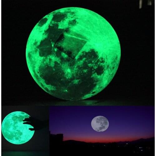 30cm Large Moon Wall Sticker Removable Glow In The Dark Sticker