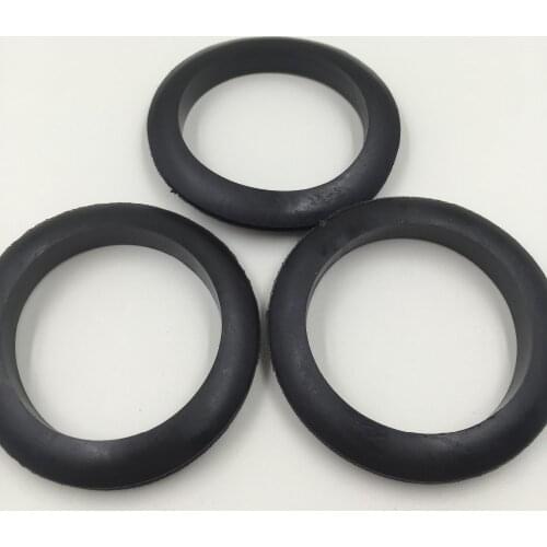 5 x Black Rubber 60mm Open Hole Ring Double Side Cable Wiring Grommet
