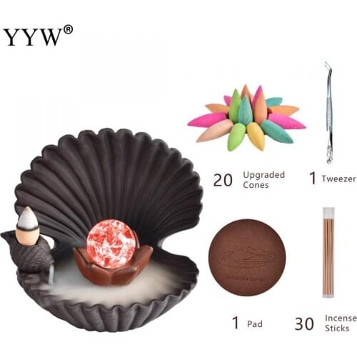 Scallop Lantern Backflow Incense Burner Zisha Creative Zen Daily Home Furnishings Modern Simple Style Incense Stick Holder