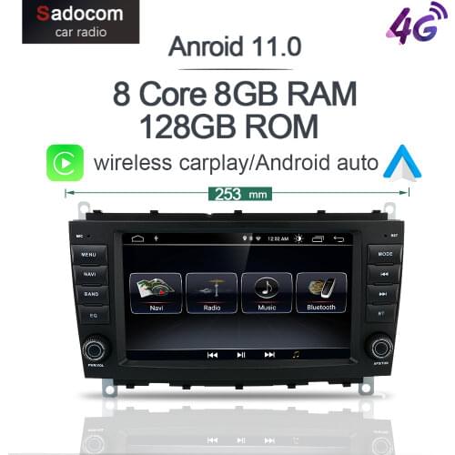 Carplay 8" DSP Android 10.0 6G+128G Car DVD Player Autoradio GPS navigation For Benz CLK 200K 280 300 350 W209 2005-2012 Radio