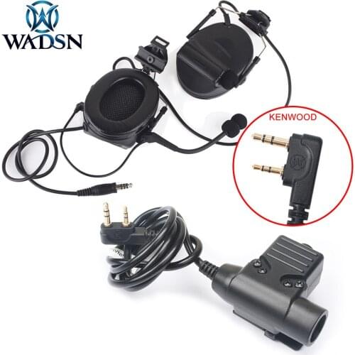 Comtac II Aviation Headset With Rail Adapter For FAST Helmet Airsoftsports Tactical Comtac II headphones Z031+Z113-KEN