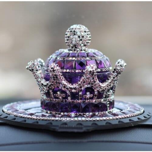 Car Ornament Crystal Crown Air Freshener Diamond Automobile Dashboard Decoration Auto Perfume Fragrance Car Accessories Gift