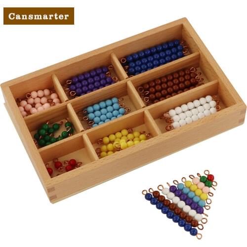 Color Checker Board Activities Montessori Educational Toys With Box Math Game Number Practice Kids Wood Toy Beads Chains MA040-3