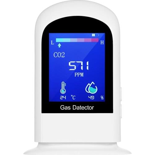 3-in-1 Air Quality Detector Rechargeable Carbon Dioxide Detector LCD Digital CO2 Meter Carbon Dioxide Tester Gas Analyzer