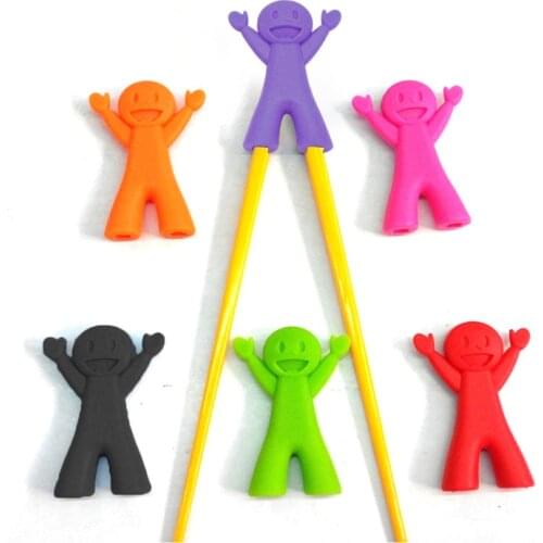 1 Pair Children Chopsticks Training Multicolor Learning Trainers Chinese Cute Cartoon Fun Kids Helper Tableware Dinner HOT Sell