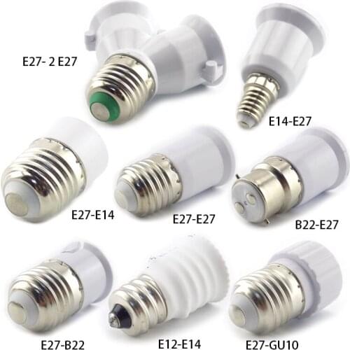 E27 to E14 GU10 B22 Led Lamp Bulb Base Light Holder Converter Socket Adapter Conversion Fireproof Material