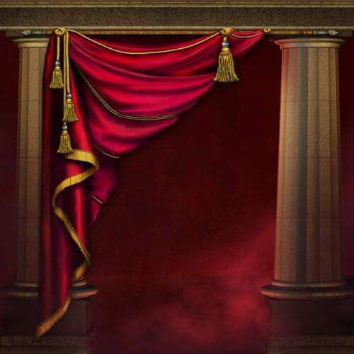 Red Curtain Column backdrops polyester or Vinyl cloth High quality Computer print wall photography studio background