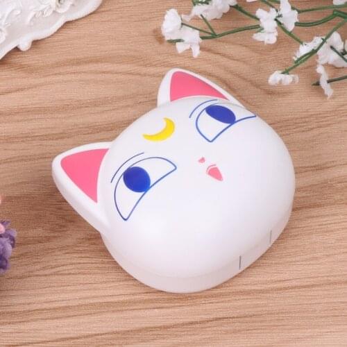 Lens Box Cartoon Cute Cat Portable Contact Storage Case Mirror Container Holder F3MD