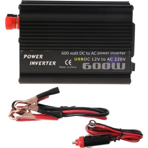 OOTDTY 300W/400W/500W/600W Power Inverter Converter DC 12V to 220V AC Cars Inverter with Car Adapter