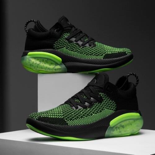 Summer Green Mesh Men Shoes Sneakers Fashion Lace Up Men Casual Shoes Breathable Mens Air Cushion Sneakers Zapatillas Hombre