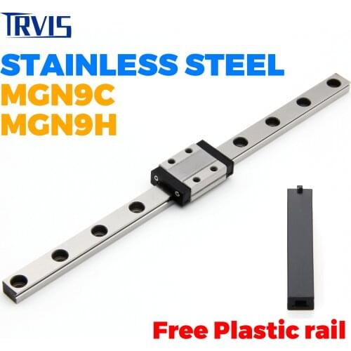 Stainless Steel Miniature Linear Guideway for MGN9C MGN9H Replacement 1pc Linear Guide + 1pc Carriage