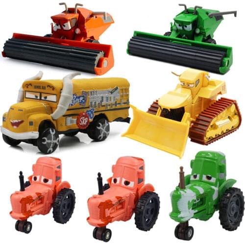 Disney Pixar Cars 2 3 Lightning Mcqueen Frank Model Car Harvester Tractor Metal Alloy Truck New Year Gift Toy for Kid Children