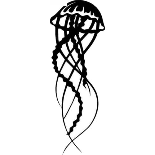 Cartoon Fashion Fish Jellyfish Sticker High Quality Car Stickers Decoration Personality PVC Anti-UV Waterproof Decal Black/white