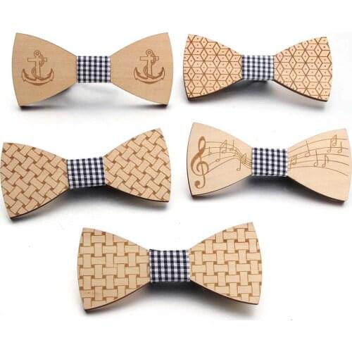 Fashion Wood Elegant Gentleman Bow Ties Handmade Butterfly Wedding Party Bow Ties Butterfly Wooden Unique Tie for Man