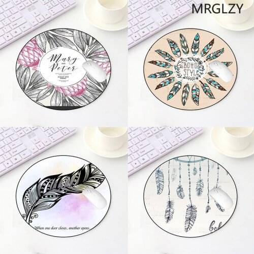 MRGLZY Leaf Round Pad PC Big Gaming Small Mousemat Household Floor Mat Coaster Desk Mat 200x200x2mm Rubber Waterproof