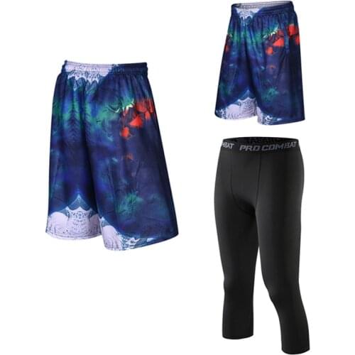 Men Basketball shorts Sports Gym QUICK-DRY Workout Compression Board Shorts For Male Soccer Exercise Running Fitness tights