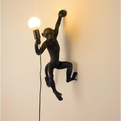 Nordic Twins Resin Monkey Lamp E27 Led Wall Lamp Creative 3D Monkey Living Room Led Wall Light Bedroom Wall Lighting