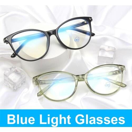 Cat Eye Anti Blue Light Optical Glasses Women Men Vintage Clear Glasses Eyeglasses Frame Transparent Lens T Letter Spectacle