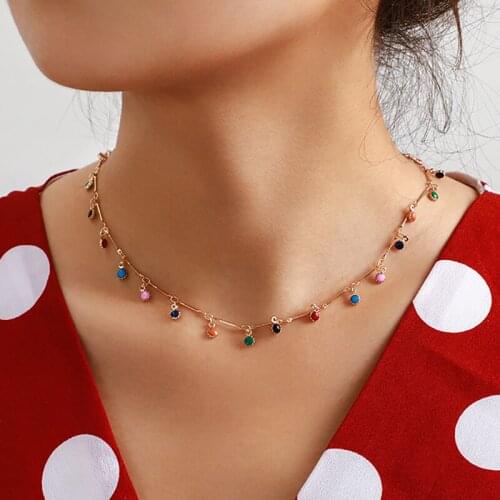 Stone Pendant Gold Chain Necklace Butterfly Necklaces Chain Choker Simple Torque Jewelry for Women Girls Gift Valentines Day