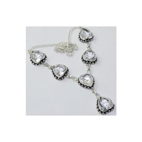 Topas Necklace Silver Overlay over Copper, 49.5 cm, N1856