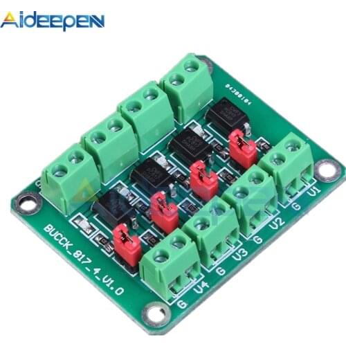 PC817 4 Channel Optocoupler Isolation Board Voltage Converter Adapter Module 3.6-30V Driver Photoelectric Isolated Module