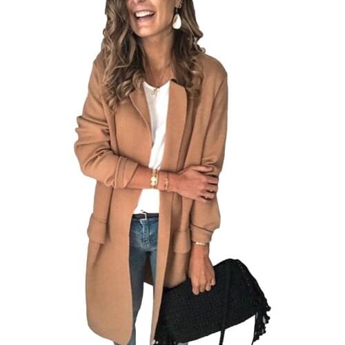 2020 Spring New Fashion Blazer Jacket Women Casual Pockets Long Sleeve Work Suit Coat Office Lady Solid Slim Blazers