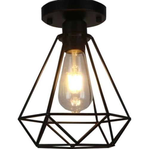 Retro Industrial Style Simple Corridor Porch Balcony Creative Modern Foyer Restaurant Study Black Iron Ceiling Lamp