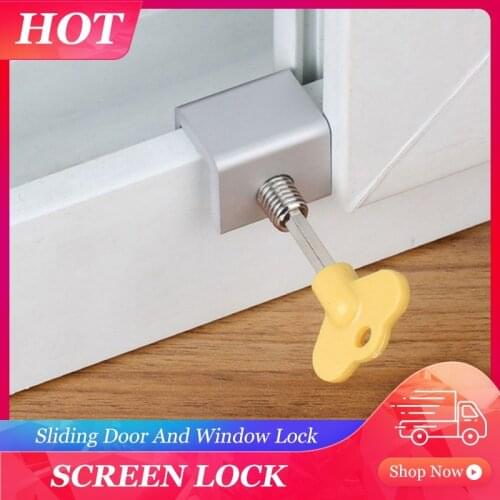 Adjustable Window Locks Stop Aluminum Alloy Door Window Cabinet Security Safety Locks Frame Security Lock with Keys for Home