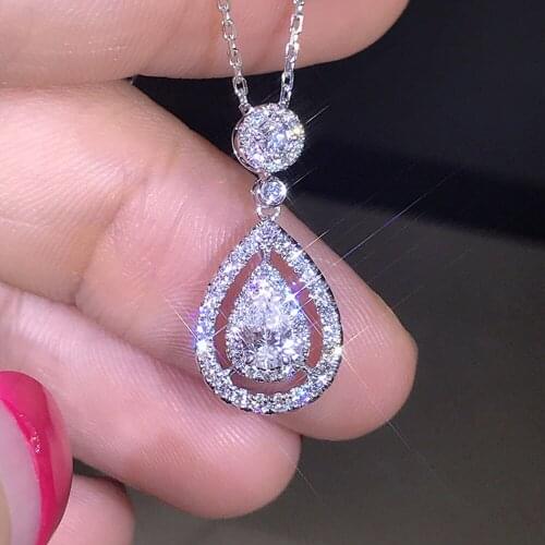 Luxury Silver Color Women Wedding Necklace Full Zircon Crystal Temperament Sweet Accessories Statement Necklaces Jewelry