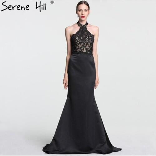 Sexy Backless Halter Lace Mermaid Evening Dresses Real Picture 2020 New Arrival Long Prom Dress Robe De Soiree BLA6149