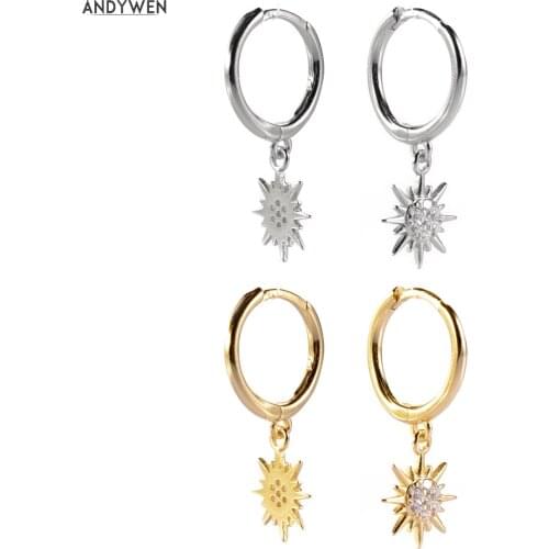 ANDYWEN 925 Sterling Silver SnowFlower Drop Earring Piercing Ohrringe Special CZ Crystal 2020 Fashion Women Luxury Jewelry