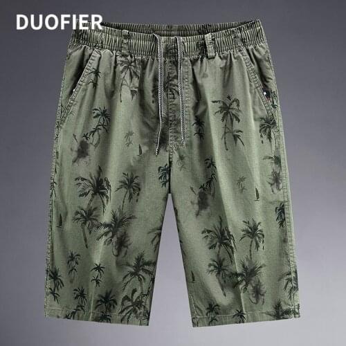 Shorts Men Basic Shorts 2021 Summer Thin Fabric Cool Shorts Casual Pants Mens Clothing Tree Pattern Pure Cotton Beach Shorts