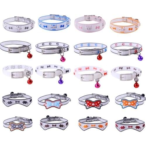 Pet Glowing Collars with Bells Glow at Night Dogs Cats Necklace Light Luminous Neck Ring Accessories