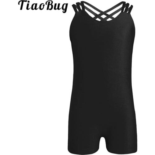 TiaoBug Kids Teens Sleeveless Ballet Dance Leotard Girls Professional Gymnastics Leotard Ballerina Dancewear Gym Sports Jumpsuit
