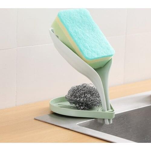 Three-dimensio Non-slip Drain Soap Tray Double Layer Leaf Shaped Soap Box Scouring Pad Soap Storge Holder Bathroom Accessories