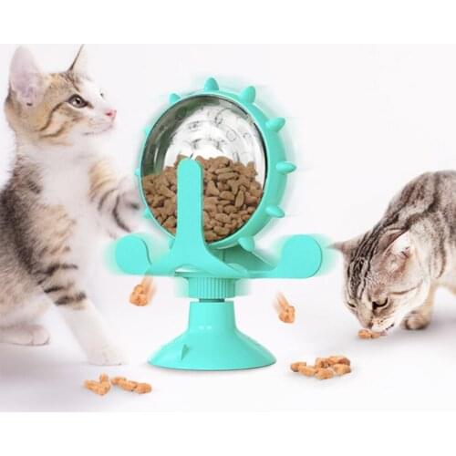 Funny Cat Toy Rotatable Windmill Turntable Pet Leakage Food Toys Dogs Cats Interactive Teasing Puzzle Improve IQ Training Toys