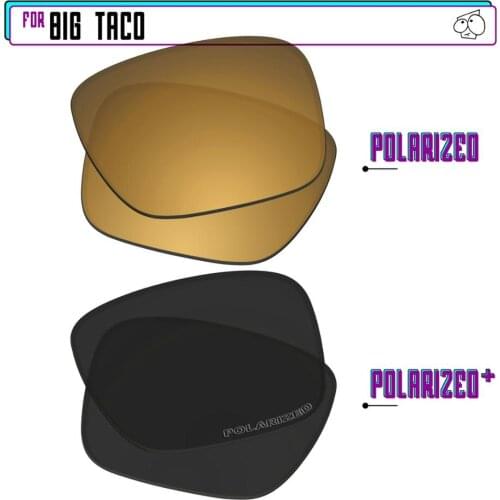 EZReplace Polarized Replacement Lenses for - Oakley Big Taco Sunglasses - BlackPPlus-GunmetalP