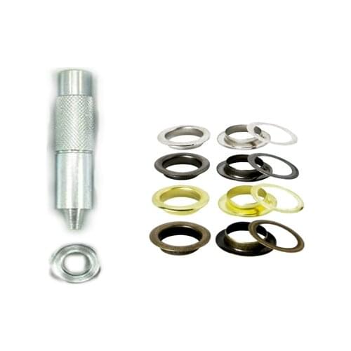 100 Sets 1/2'' 12mm Grommet Eyelets + One tool for Canvas Clothes Leather Self Backing silver gold gun black bronze Color Choice