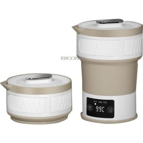 110V-240V Folding Electric Kettle Compressed Travel Water Kettle Hidden Handle Food Grade Silicone Insulation Kettle Adjustable