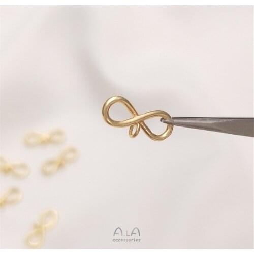 14K Gold Filled Small 8 buckles with hanging rings handmade DIY first accessories connecting accessories materials