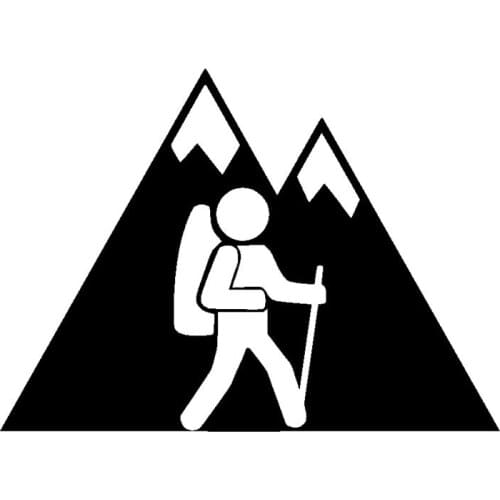 17.6*12.7CM Hiking Hike Decal Car Window Bumper Sticker Fashion Decoration Car Styling Stickers Silver/Black C4-0333