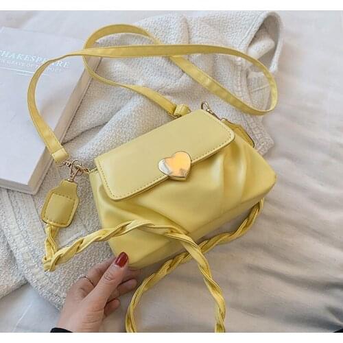 2021 Simple Style Small Handbags For Women Designer Soft Leather Small Shoulder Bag Summer Casual Pleated Ladies Crossbody Bag