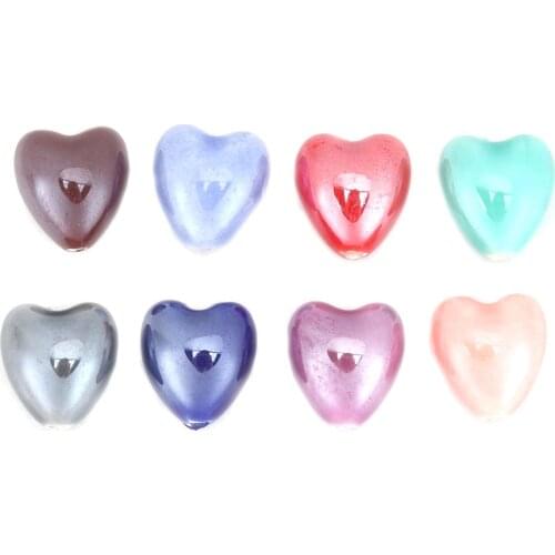 20PCS Hot Sale New Korean DIY Ceramic Loose BeadS Small Hole Half Hole Love Loose Bead Handwork For DIY Jewelry Making