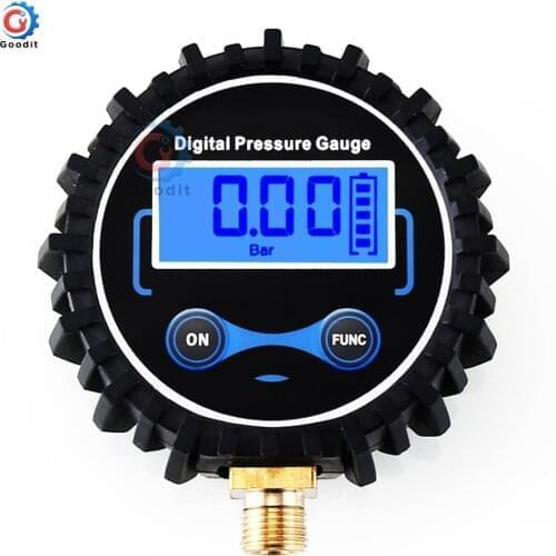Car Truck Air Tire Inflator with Digital Pressure Gauge 200 PSI Air Chuck & Hose Pistol Type Automobile Pressure Gauge 1/4 13MM