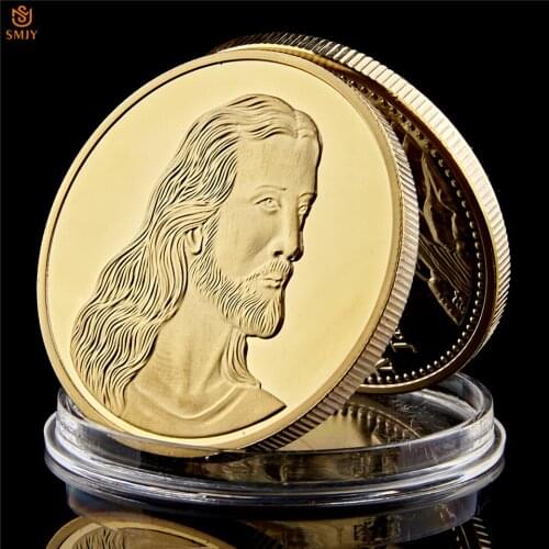 The Final Dinner Of Leonardo Da Vinci Art Painting Christian Gold Plated Jesus Commemorative Coin Collectibles