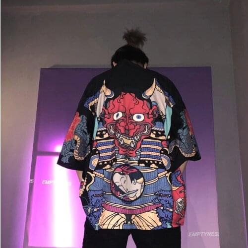 Kimono Man Japanese Kimono Cardigan Yukata Male Kimono Jacket Men Japan Harajuku Streetwear Samurai Clothes Yukata Haori Obi