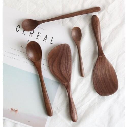 Natural Wooden Spoon Fork Chopsticks Dinner Rice Soups Utensil Cereal Handmade Home Tableware Cutlery