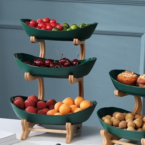 Nordic Modern Plate Multilayer Luxury Living Room Fruit Snack Candy Dessert Plate Serving Tray Bandeja Comida Tableware DG50GP