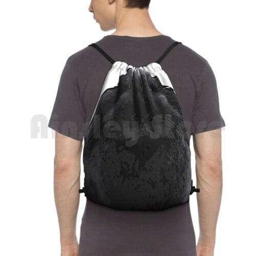 Bunny Lop Backpack Drawstring Bags Gym Bag Waterproof Mini Lop Rabbit Bunny Black Lop Cool