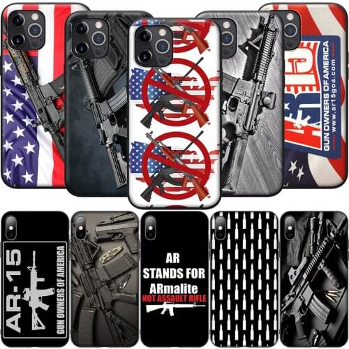 GX198 Rifles AR 15 Guns Silicone Soft Case for iPhone 12 Mini 11 Pro XS Max XR X 8 7 6 6S Plus 5 5S SE 2020
